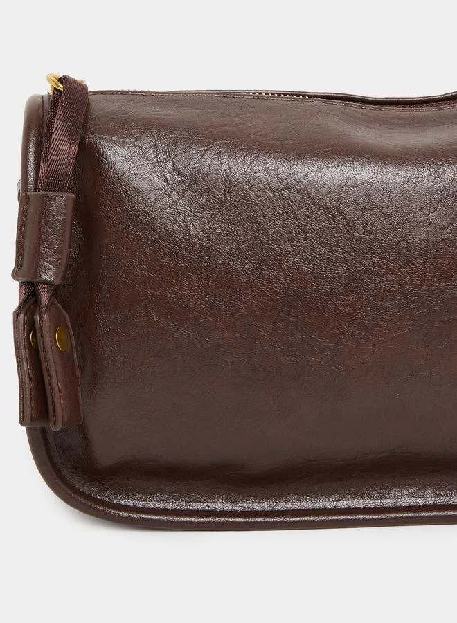 Styli Styli Plain Shoulder Bag with Removable Shoulder Strap