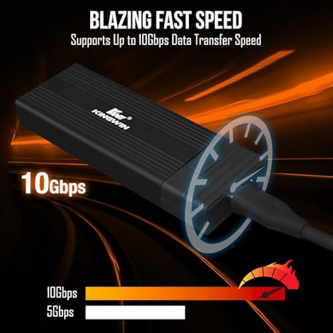 KingWin M.2 NVME SSD ENCLOSURE USB-C 3.2 GEN 2 WITH CARD READER & USB HUB – 10GBPS EXTERNAL SSD ADAPTER FOR M-KEY/B+M KEY NVME DRIVES - Image 3