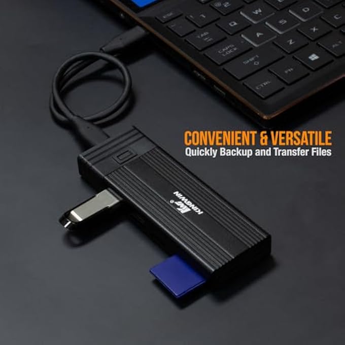 KingWin M.2 NVME SSD ENCLOSURE USB-C 3.2 GEN 2 WITH CARD READER & USB HUB – 10GBPS EXTERNAL SSD ADAPTER FOR M-KEY/B+M KEY NVME DRIVES - Image 2