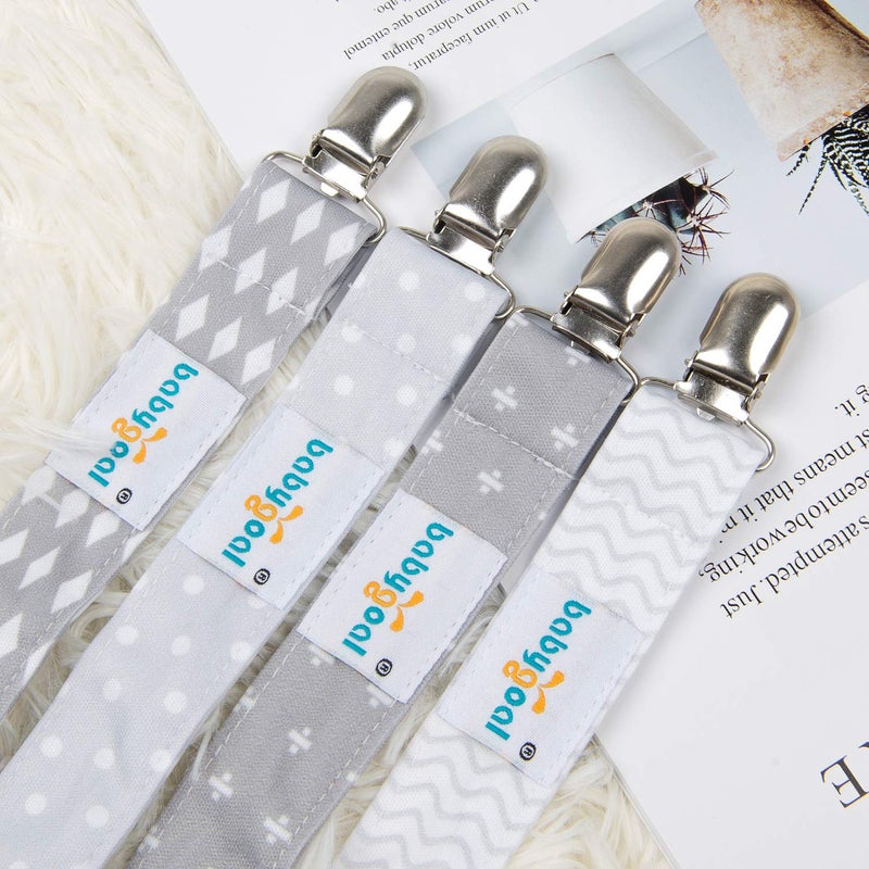 babygoal Baby Pacifier Clips with Pacifier Case, 4 Pack Pacifer Holder for Girls and Boys Fits for Pacifiers and Binkies 4MP07-HZ - Image 3