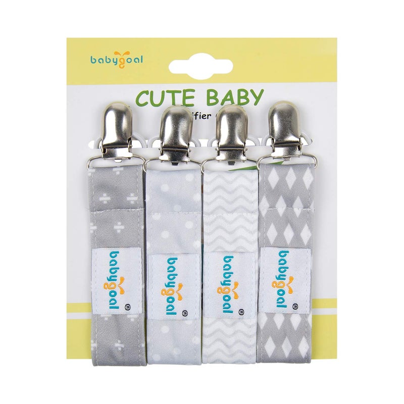 babygoal Baby Pacifier Clips with Pacifier Case, 4 Pack Pacifer Holder for Girls and Boys Fits for Pacifiers and Binkies 4MP07-HZ - Image 5
