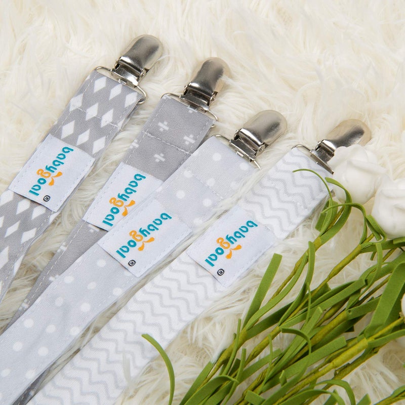 babygoal Baby Pacifier Clips with Pacifier Case, 4 Pack Pacifer Holder for Girls and Boys Fits for Pacifiers and Binkies 4MP07-HZ - Image 4