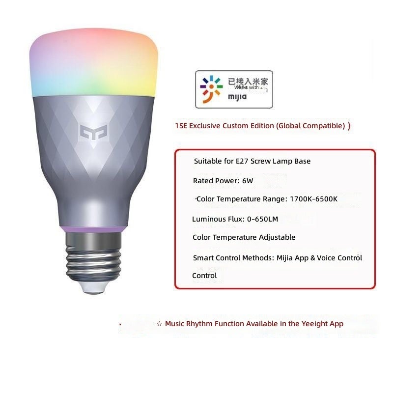 Yeelight LED Smart Color Bulb E27, 6W, Wi-Fi Enabled Home Lamp - Image 3
