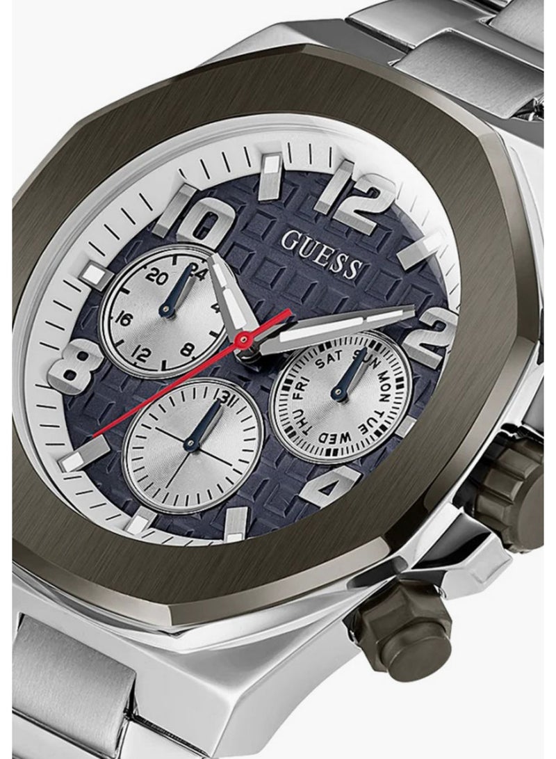Guess Men's Silver Chronograph Stainless Steel Strap Watch - GW0489G1 - Image 3