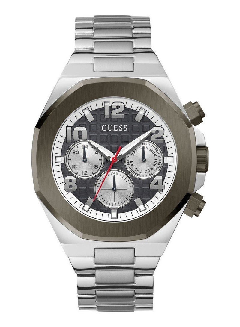 Guess Men's Silver Chronograph Stainless Steel Strap Watch - GW0489G1 - Image 1