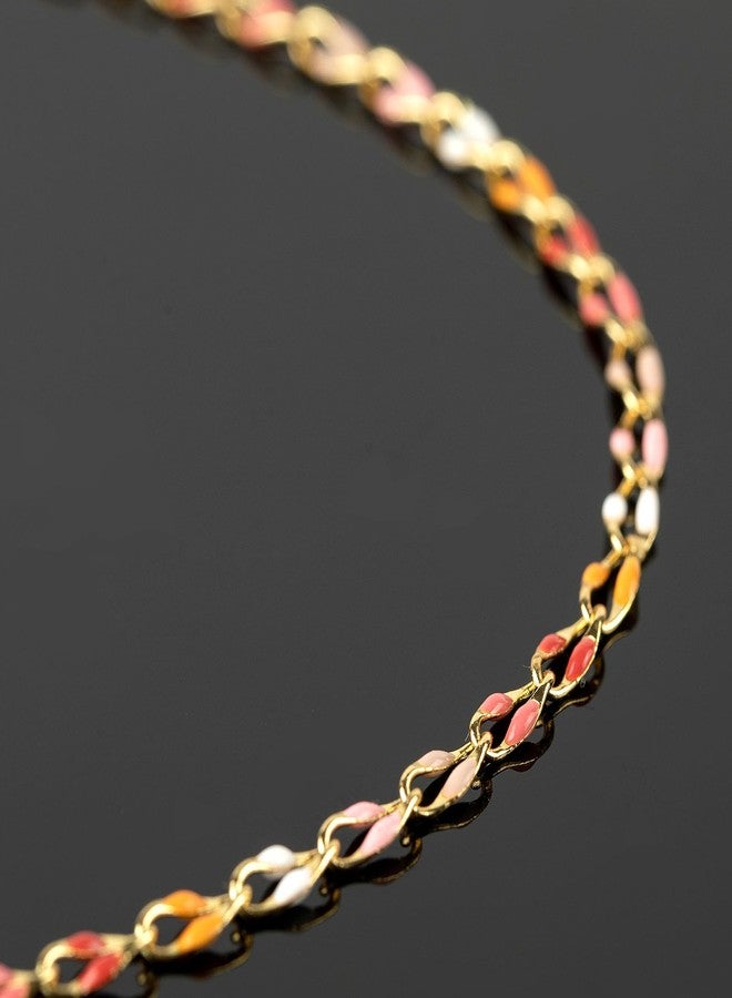 YOUBEIYEE Pink Mixed Color Enamel Chain for Jewelry Making Oil Drip Cable Bulk Chain Gold Plated Jewelry Chain Roll with Jewelry Findings - Image 5