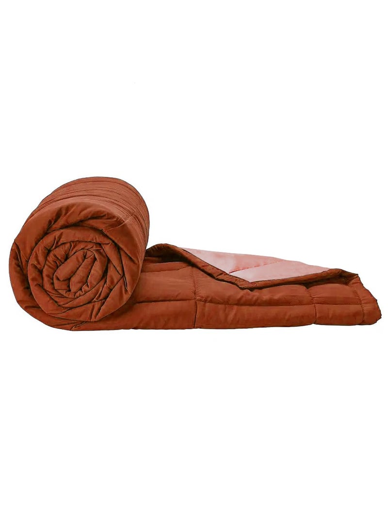 KOPA KOPA Ultra Soft Microfiber Reversible Comforter for All Weather -1pc Double (Feather lite) -Rust/Orange  - Image 3