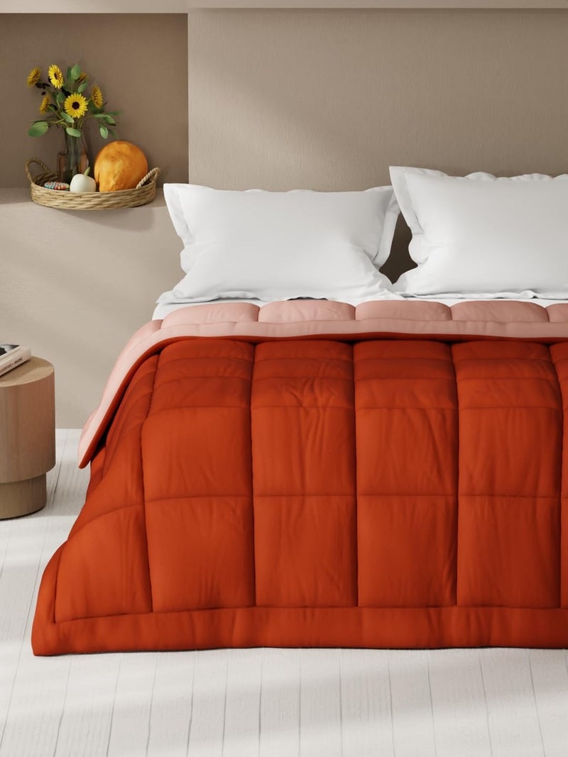 KOPA KOPA Ultra Soft Microfiber Reversible Comforter for All Weather -1pc Double (Feather lite) -Rust/Orange  - Image 2