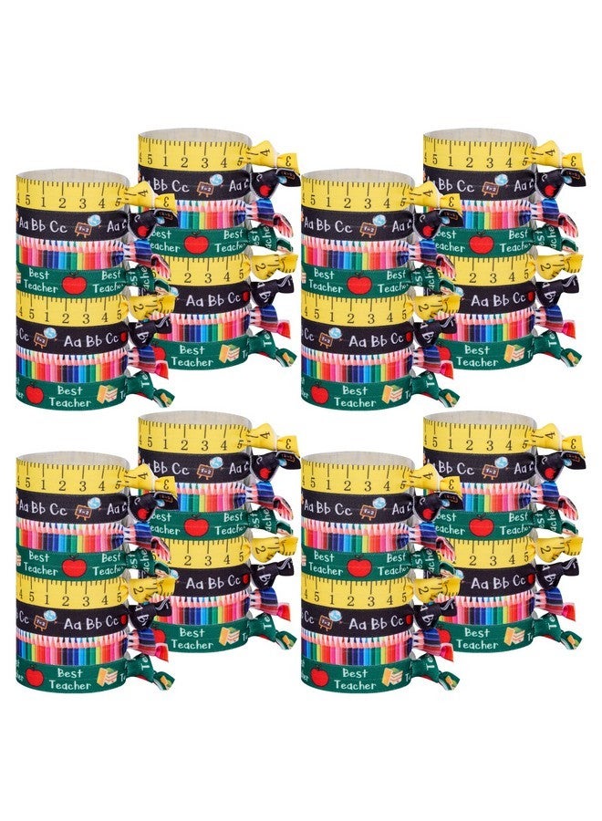 Kolewo4ever 48 Pieces Elastic Hair Tie Ribbon Ponytail Holder Kit - Teacher Survival Accessories with Elastic Ribbon Holders for Women and Girls - Image 1