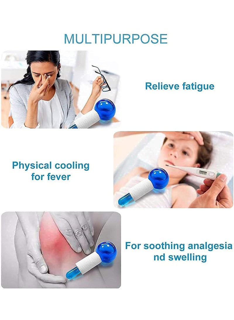 Niralasa Niralasa 2pcs Ice Roller Globes for Face and Eyes Facial Cooling Massage Balls Energy Beauty Crystal Ice Roller Cooling Skin Massager for Redness Soothing Relief Blue Colour  - Image 5