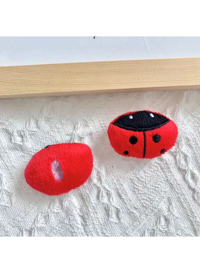 Cute Plush Cartoon Cotton-filled Beetle Accessories Korean Animal Series Children's Clothing Shoes And Socks Accessories Accessories-Color:Seven-star Ladybug  - Image 3