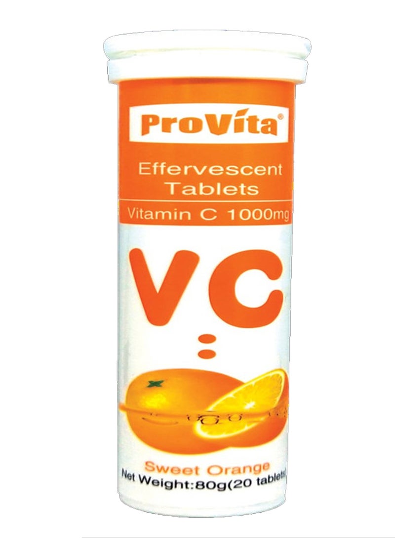 ProVita Vitamin C 1000Mg Eff Tab 20'S 