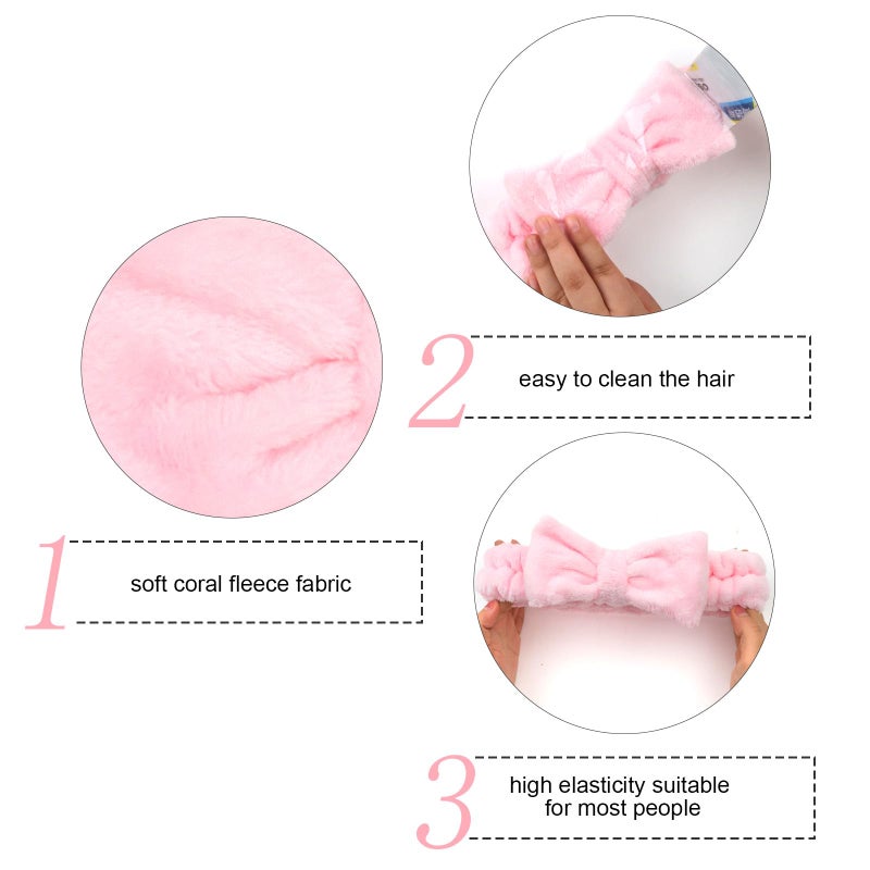 Semato Hairband, 8 Pcs Bachelorette Party Favors Set - 1 Pack Bride White Bow Headband and 7 Pcs Bridesmaid Pink Bow Headband Skincare Headbands for Women, Wide Usage, Size Fits Most, RISK FREE - Image 4