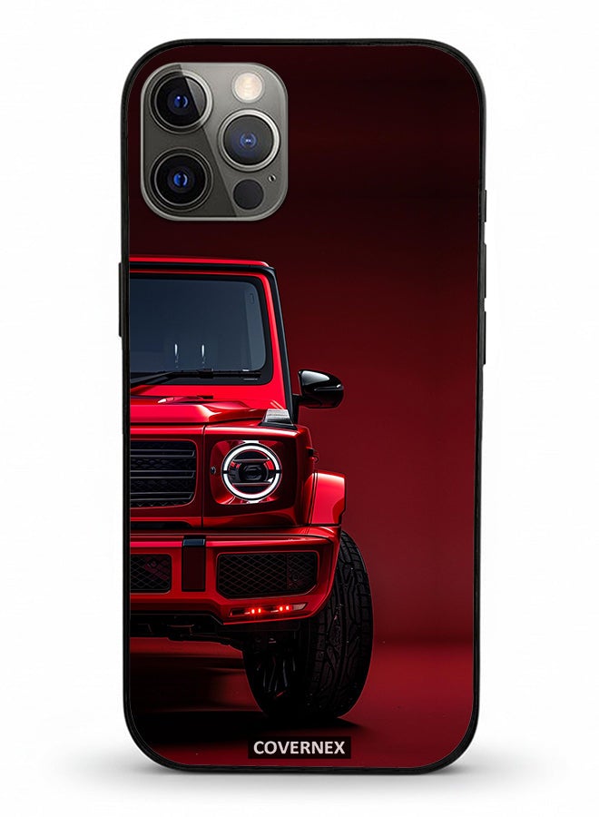 Covernex Apple iPhone 12 Pro Protective Case Cover Printed Featuring Crimson Luxury SUV - Image 2