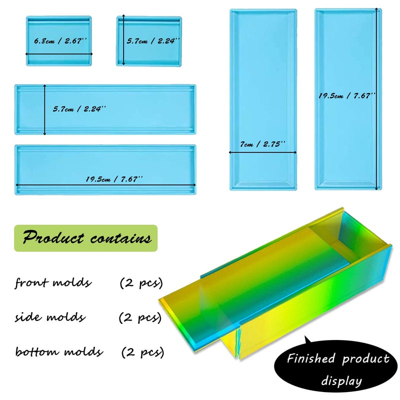 CNYMANY 4 Packs Domino Molds and Dominoes Box Molds, CNYMANY 92 Cavities Double 12 Silicone Epoxy Resin Casting Jumbo Mold Clay Mold Storage Box Mold for DIY Pendant Jewelry Crafts Making Tool - Image 3