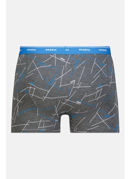 RBX Men 3 Pieces Brand Logo Boxer, Grey/Navy  - Image 3