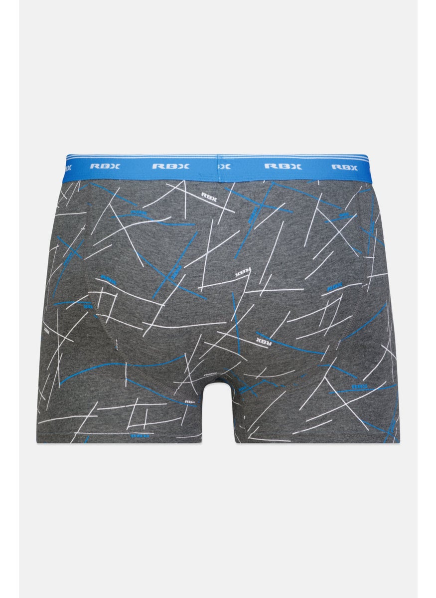 RBX Men 3 Pieces Brand Logo Boxer, Grey/Navy  - Image 3