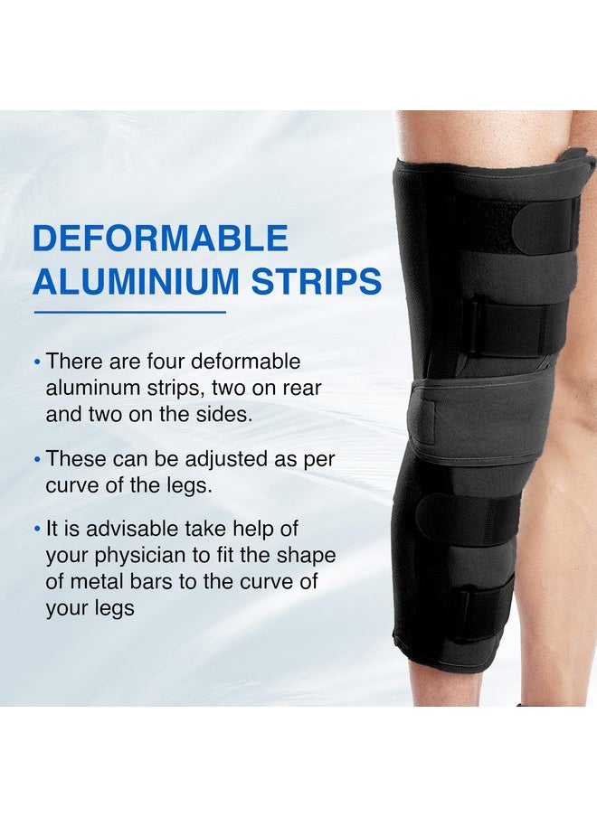 Wonder Care - Knee Immobilizer Brace For Knee Support For Dislocation Injuries Ligament Tear Wraparound Knee Stabilizer Splint For Men & Women (19” Long) (4Xl) - Image 1