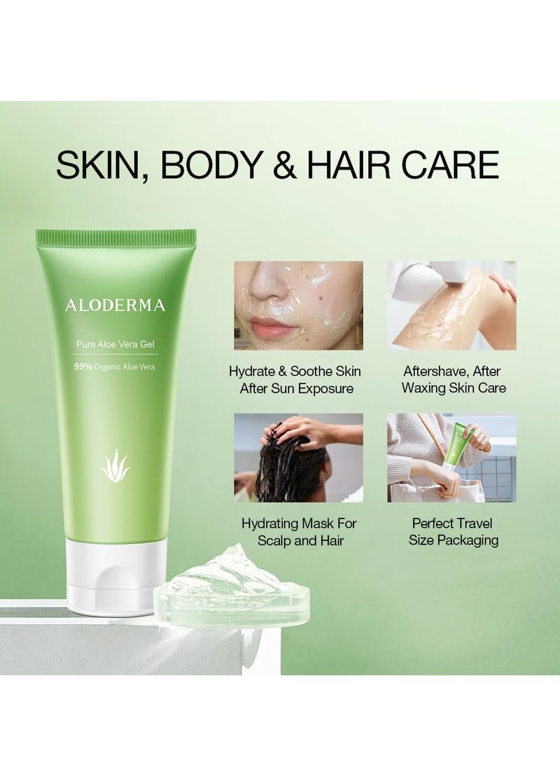 Aloderma Aloderma 99% Organic Aloe Vera Gel Made within 12 Hours of Harvest, Refreshing Travel Size Aloe Vera Gel for Face & Body, Cooling, Soothing Instant Relief for Skin & Sunburn, Hydrating Aloe Gel, 1.5oz  - Image 4