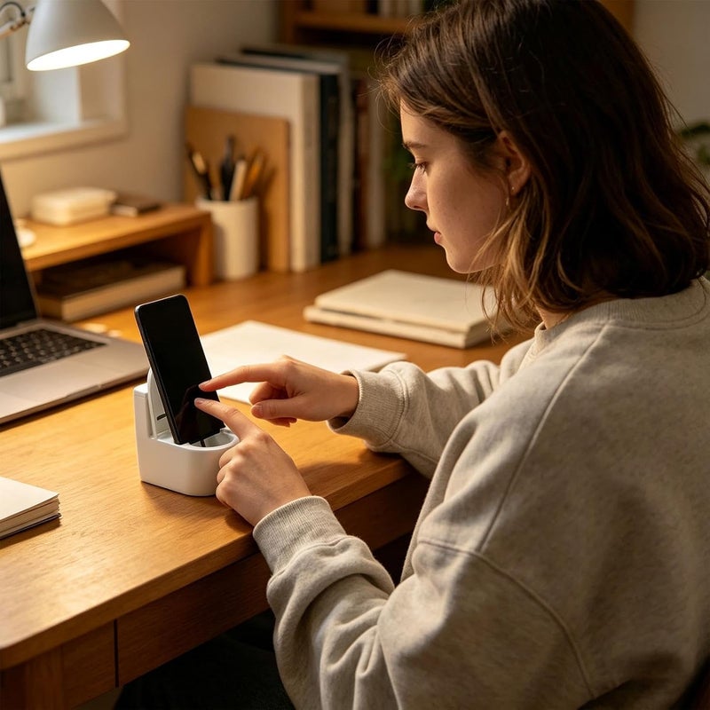 Desk Phone Stand | Toilet Shape Tabelt Support | Tablet Support Holder | for Home Office Apartment Bedroom Watching Reading Studying - Image 3