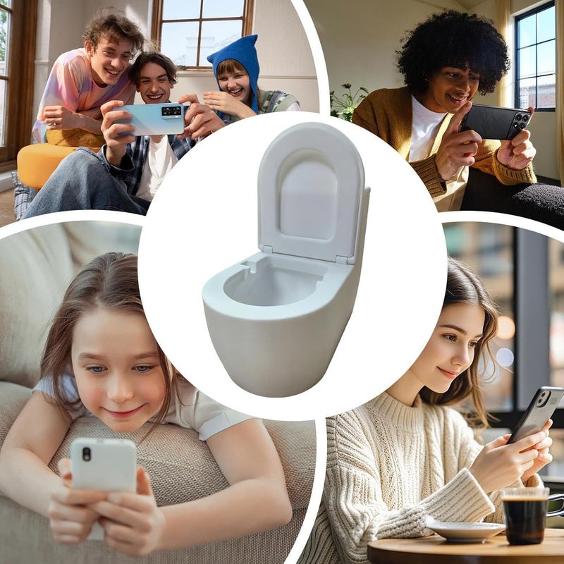 Desk Phone Stand | Toilet Shape Tabelt Support | Tablet Support Holder | for Home Office Apartment Bedroom Watching Reading Studying - Image 4