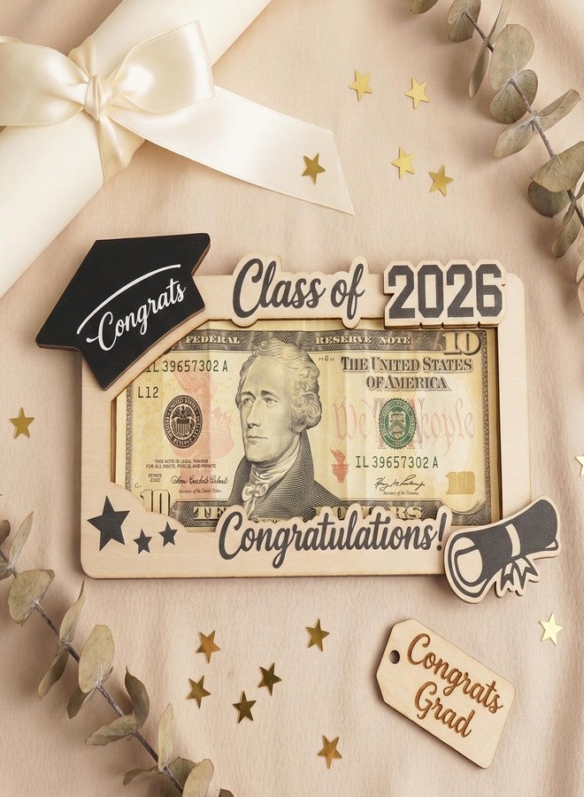 KATINAT 1Pc Wooden Graduation Gifts 2026 Money Holder, Wooden Cash Gift Holder for Class of 2026, Graduation Money Card Envelope Box for High School, College, University Senior Graduates - Image 4