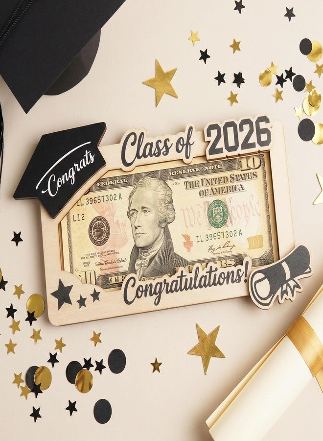 KATINAT 1Pc Wooden Graduation Gifts 2026 Money Holder, Wooden Cash Gift Holder for Class of 2026, Graduation Money Card Envelope Box for High School, College, University Senior Graduates - Image 2
