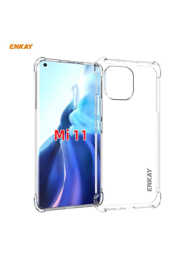 ENKAY Case For Xiaomi Mi 11 Hat-Prince Clear TPU Shockproof Case Soft Anti-slip Cover + 3D Full Screen PET Curved Hot Bending HD Screen Protector Soft Film, Support Fingerprint Unlock - Image 2