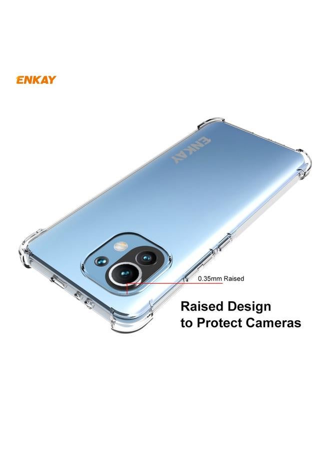 ENKAY Case For Xiaomi Mi 11 Hat-Prince Clear TPU Shockproof Case Soft Anti-slip Cover + 3D Full Screen PET Curved Hot Bending HD Screen Protector Soft Film, Support Fingerprint Unlock - Image 4