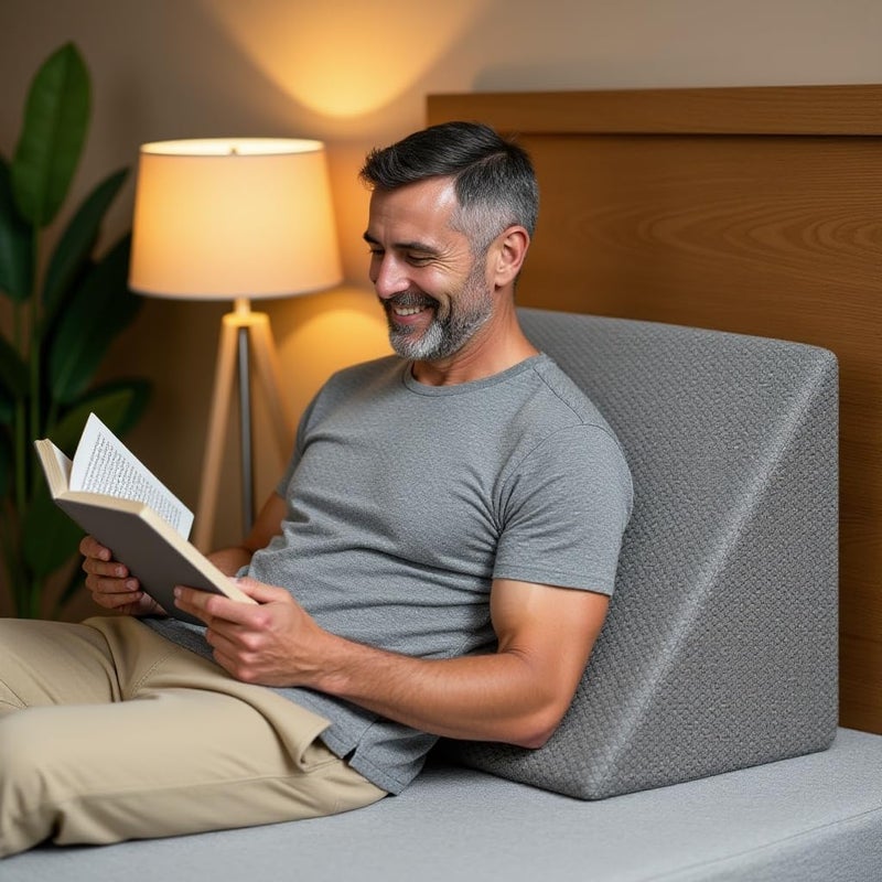 Torque Wedge Cushion Dark Grey Pack 1 | Memory Foam Wedge Pillows for Bed Sleeping | Triangle Orthopedic Wedge Pillow with Elevated Incline for Neck Pain Leg Elevator - Image 1