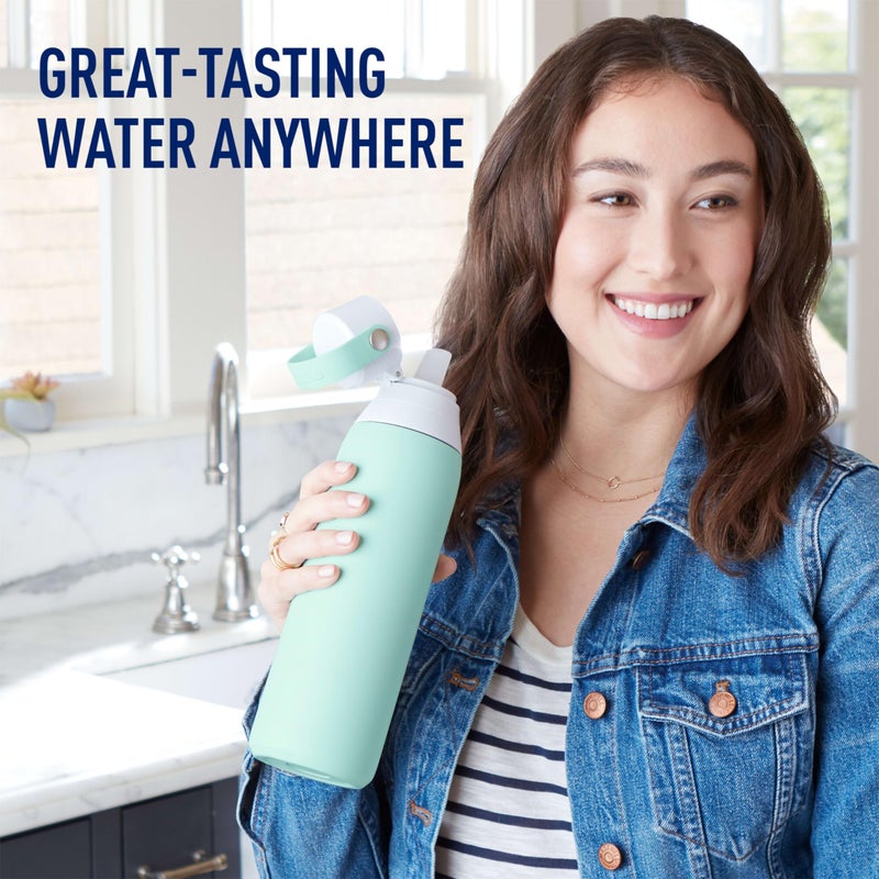 Brita Stainless Steel Premium Filtering Water Bottle, BPA-Free, Reusable, Insulated, Replaces 300 Plastic Water Bottles, Filter Lasts 2 Months or 40 Gallons, Includes 1 Filter, Glacier - 20 oz. - Image 5