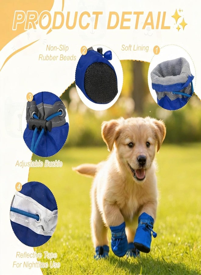 YUISI 4PCS Pet Paw Boots, Veterinary Recommended Protective Shoes for Injured Paws Recovery, Hot Pavement Outdoor Protection Anti-Slip Dog Booties for Shih Tzu Lhasa Apso Bichon Cats (Blue) - Image 3