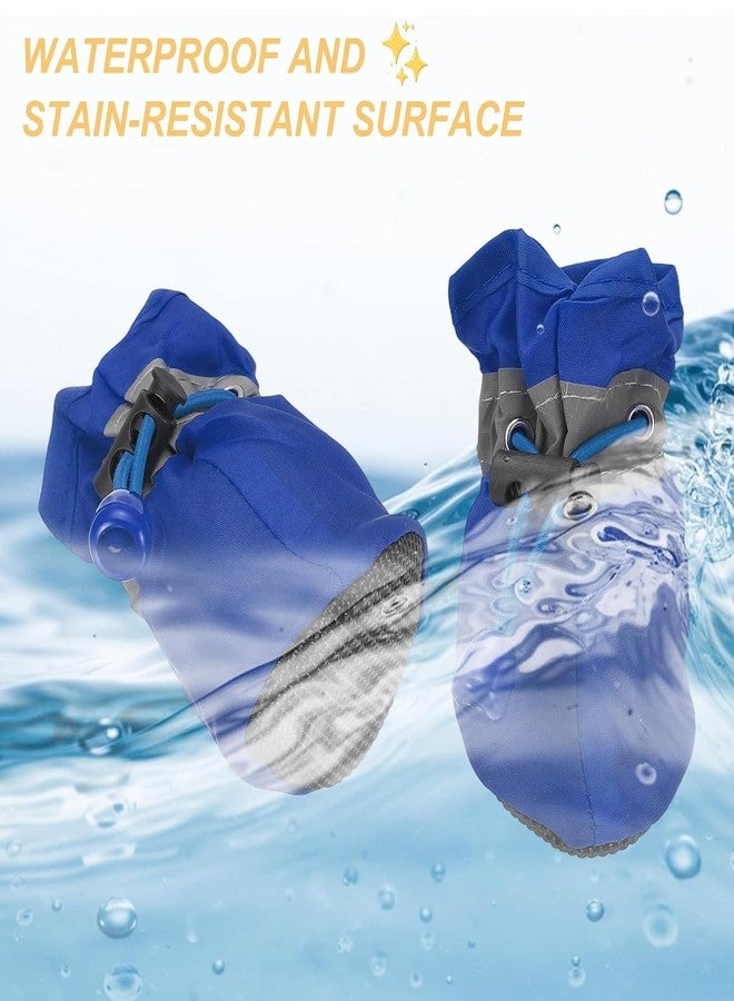 YUISI 4PCS Pet Paw Boots, Veterinary Recommended Protective Shoes for Injured Paws Recovery, Hot Pavement Outdoor Protection Anti-Slip Dog Booties for Shih Tzu Lhasa Apso Bichon Cats (Blue) - Image 5