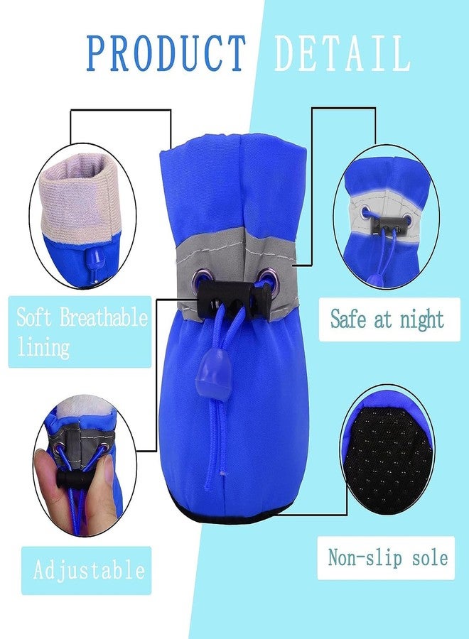 YUISI 4PCS Pet Paw Boots, Veterinary Recommended Protective Shoes for Injured Paws Recovery, Hot Pavement Outdoor Protection Anti-Slip Dog Booties for Shih Tzu Lhasa Apso Bichon Cats (Blue) - Image 4