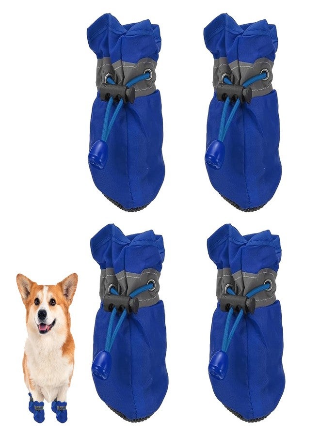 YUISI 4PCS Pet Paw Boots, Veterinary Recommended Protective Shoes for Injured Paws Recovery, Hot Pavement Outdoor Protection Anti-Slip Dog Booties for Shih Tzu Lhasa Apso Bichon Cats (Blue) - Image 1