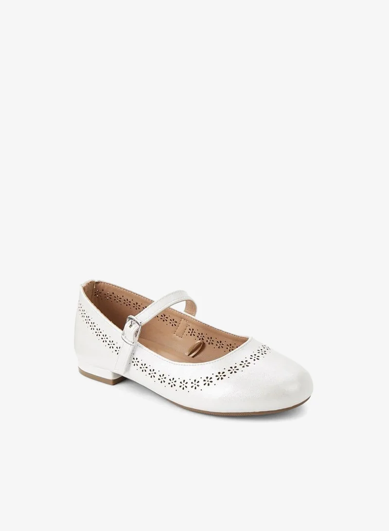 Little Missy Girls Laser Cut Ballerina Shoes