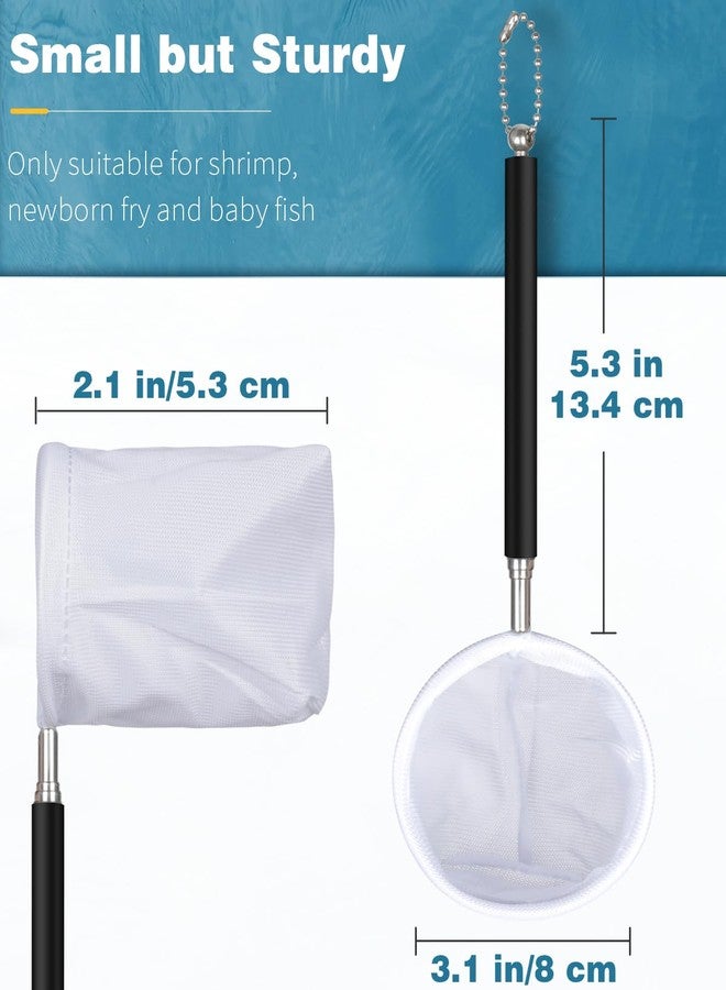 Pawfly Aquarium Shrimp Net - 3 Inch Tiny Fish Tank Net With Extendable Stainless Steel Handle, Soft Round Fine Mesh for Baby Fish, Food Residue, and Debris Skimming in Tanks & Small Ponds - Image 4