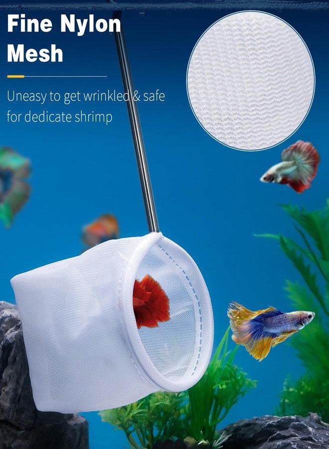 Pawfly Aquarium Shrimp Net - 3 Inch Tiny Fish Tank Net With Extendable Stainless Steel Handle, Soft Round Fine Mesh for Baby Fish, Food Residue, and Debris Skimming in Tanks & Small Ponds - Image 2
