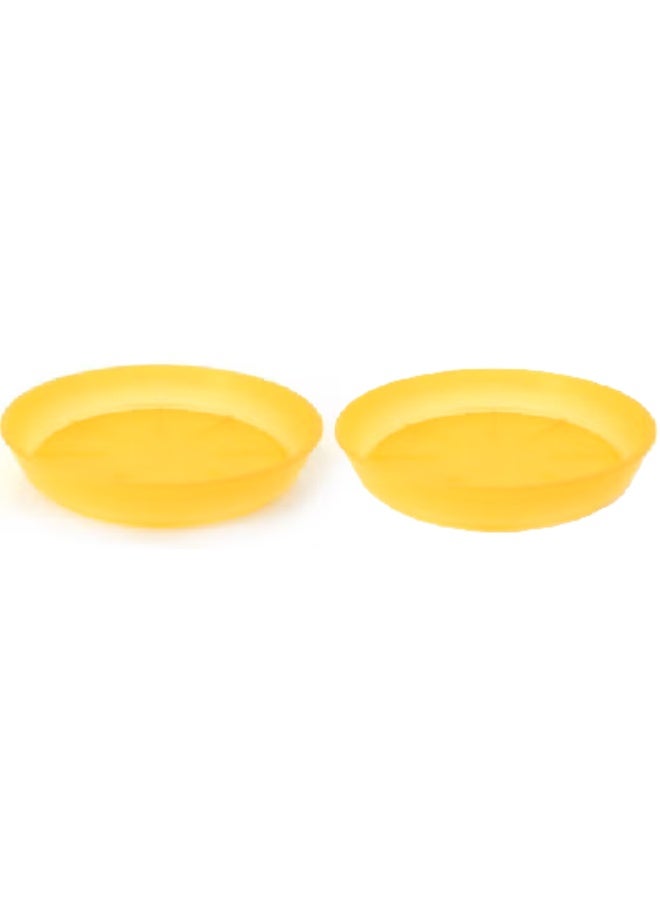 LTR Pack of 2 Plant Pot Saucers – 19 cm Flower Pot Tray, Assorted Colors, Durable Plastic Drip Tray for Indoor & Outdoor Plants - Image 2