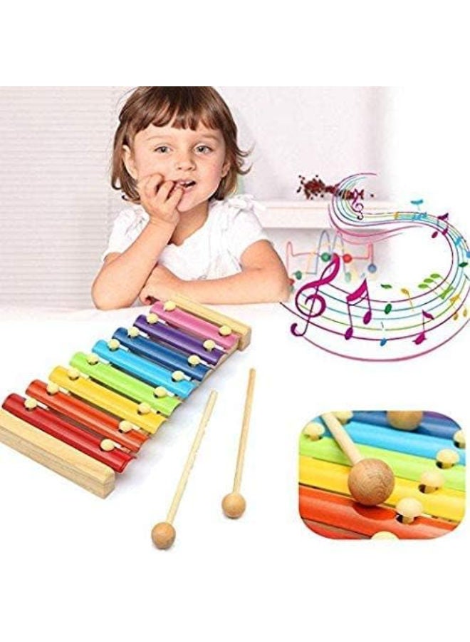 Piano wooden instrument for children 8 notes xylophone kids toys - Image 2