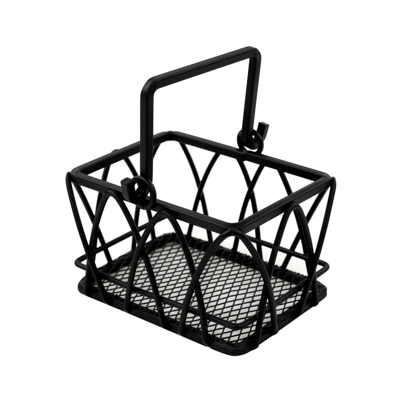 Spectrum Twist Sweetener Sugar Packet Basket Accessories for Restaurants  Homes Tea Bag Holder  Coffee Station Organizer Black