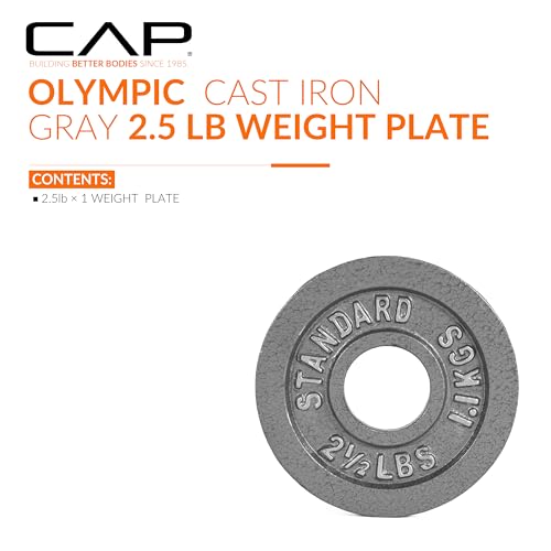 CAP Barbell Olympic 2-Inch Weight Plate, Gray, 2.5 LBS - Image 2