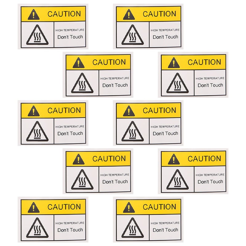 10pcs Caution Hot Sticker: Hot Warning Sticker - High Temperature Labels Adhesive Do Not Sign Decal For Industrial Equipment Factory Lab - Image 4
