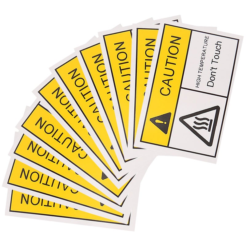 10pcs Caution Hot Sticker: Hot Warning Sticker - High Temperature Labels Adhesive Do Not Sign Decal For Industrial Equipment Factory Lab - Image 1