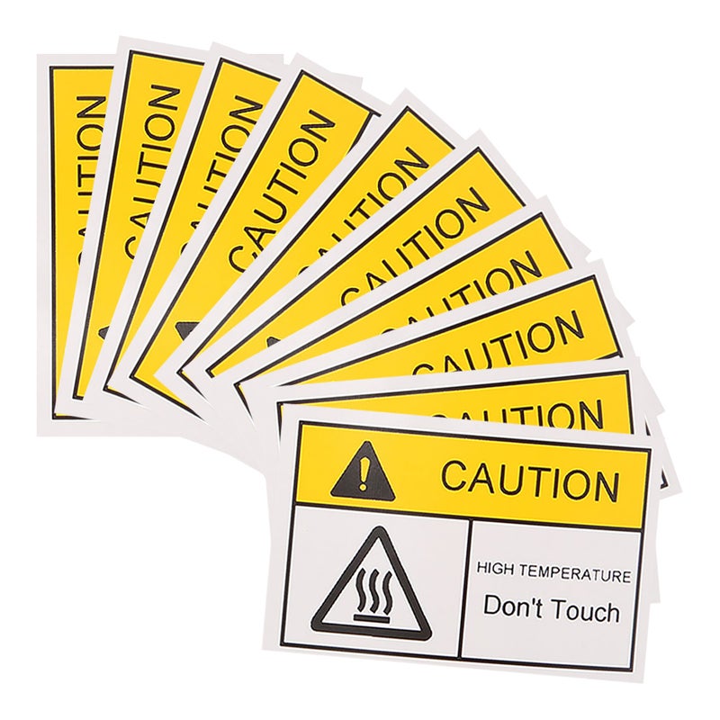 10pcs Caution Hot Sticker: Hot Warning Sticker - High Temperature Labels Adhesive Do Not Sign Decal For Industrial Equipment Factory Lab - Image 2