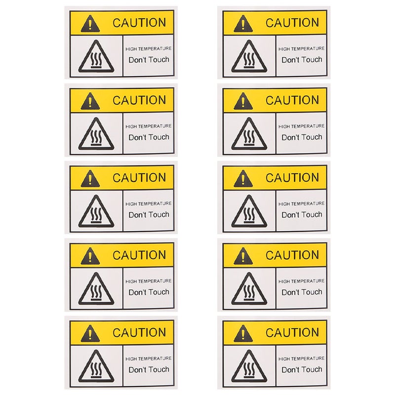 10pcs Caution Hot Sticker: Hot Warning Sticker - High Temperature Labels Adhesive Do Not Sign Decal For Industrial Equipment Factory Lab - Image 5