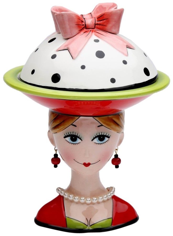 Appletree Design Multicolored Ceramic 8-Inch Round Cake Stand, Lady's, Includes Cover