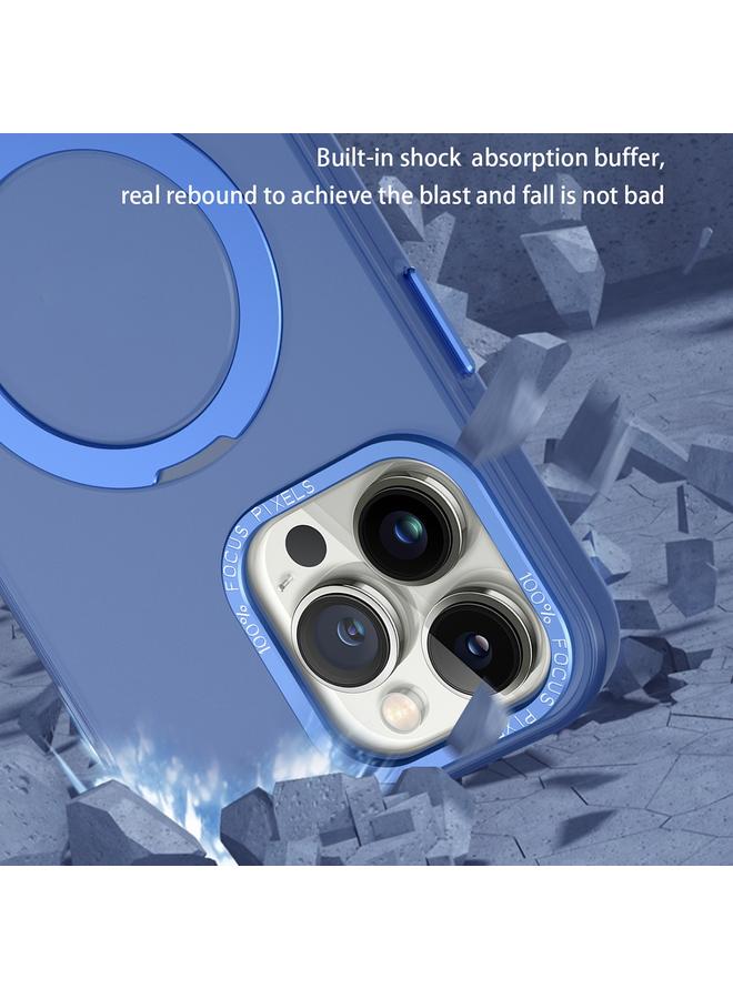 اس-توب جراب لهاتف iPhone 15 Pro Max MagSafe معدني شفاف غير لامع مع حامل - Image 5