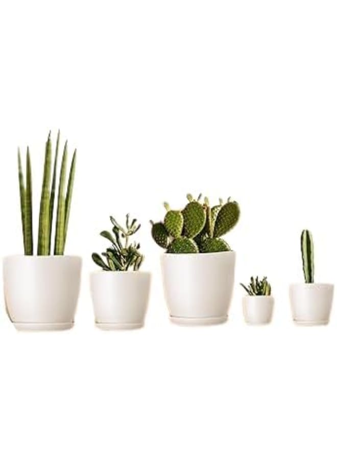 Decorative Plastic Plant Pot for Indoor Plants, Flowers, Cactus, Succulents, Houseplants, 1 Pack, Off White Meridian, 30cm - Image 2