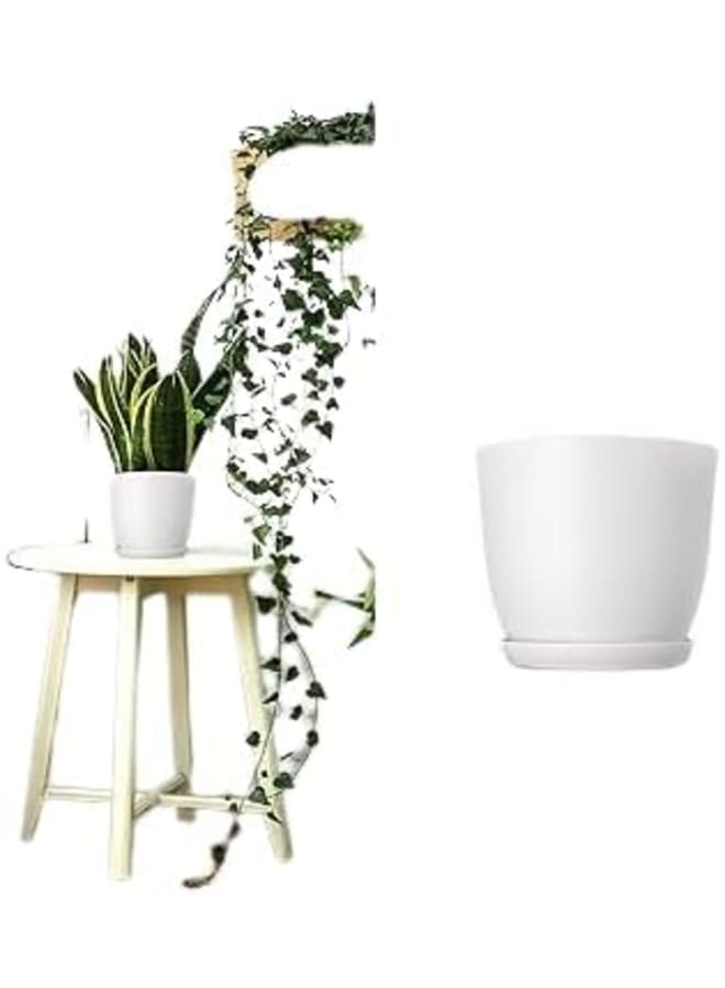Decorative Plastic Plant Pot for Indoor Plants, Flowers, Cactus, Succulents, Houseplants, 1 Pack, Off White Meridian, 30cm - Image 3